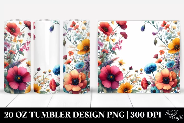 Wild Flowers Vibrant Horizontal Frame 20 Oz Tumbler