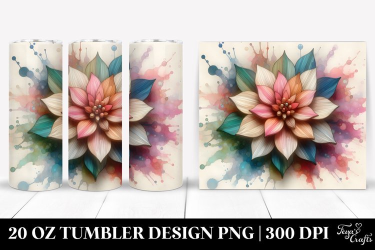 Elegant Wooden Dahlia Clipart 20 Oz Tumbler