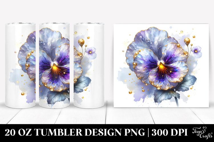 Pansy Golden Splash Tumbler