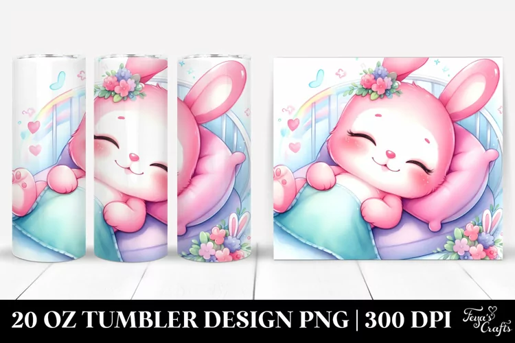 Colorful Pinkish Baby Rabbit 20 Oz Tumbler