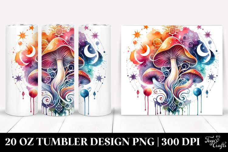 Vibrant Celestial Mushroom 20 Oz Tumbler