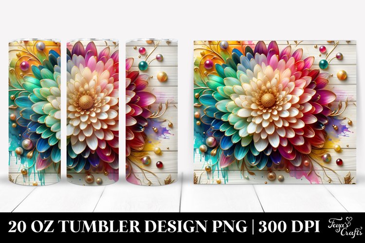 Colorful Chrysanthemum Tumbler example image 1