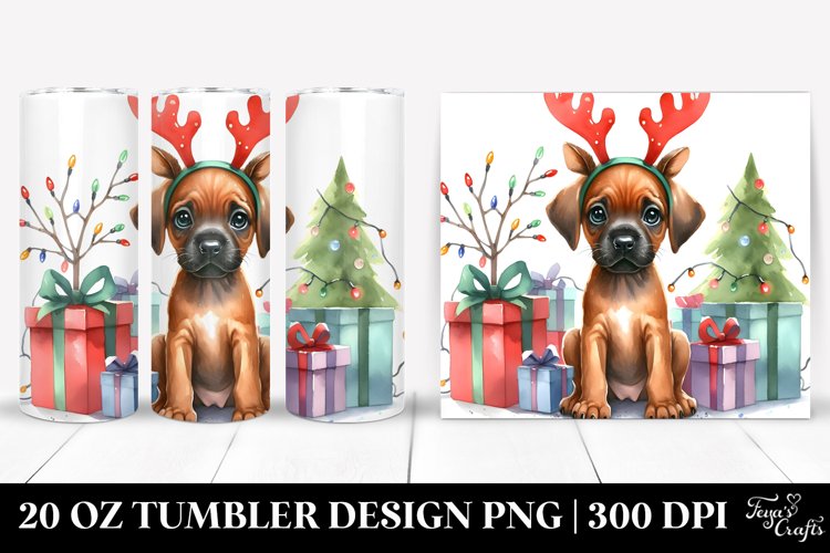 Expressive Baby Rhodesian Ridgeback with Christmas Decor example image 1