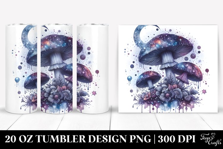 Glossy Mystical Mushroom Celestial | 20 oz Tumbler
