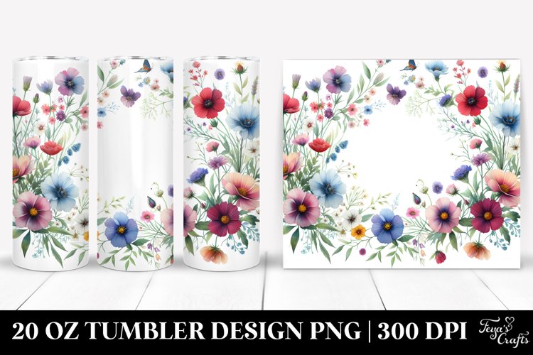 Centered Wild Flowers Frame | 20 Oz Tumbler example image 1