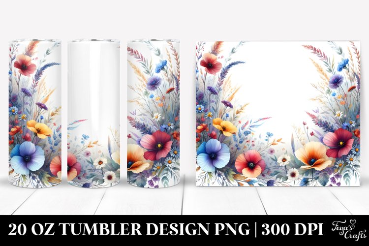 Centered Wild Flowers Frame | 20 Oz Tumbler example image 1