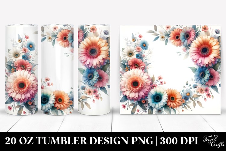 colorfull Floral Frame | 20 oz Tumbler