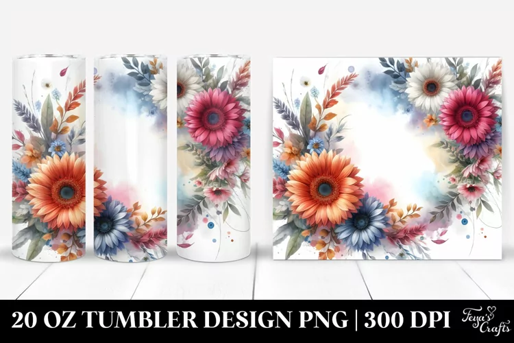 colorfull Floral Frame | 20 oz Tumbler