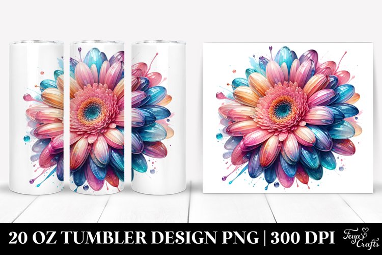 Detailed Vibrant Pastel Gerbera Tumbler