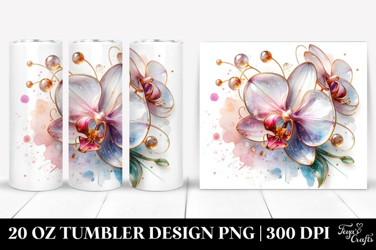 Glossy Orchid with Golden Insertions | Tumbler