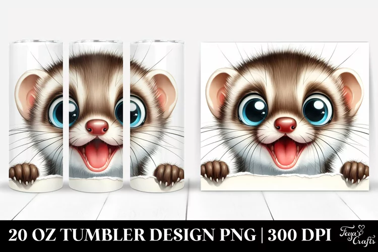 Funny Weasel Peekaboo | 20 Oz Tumbler.