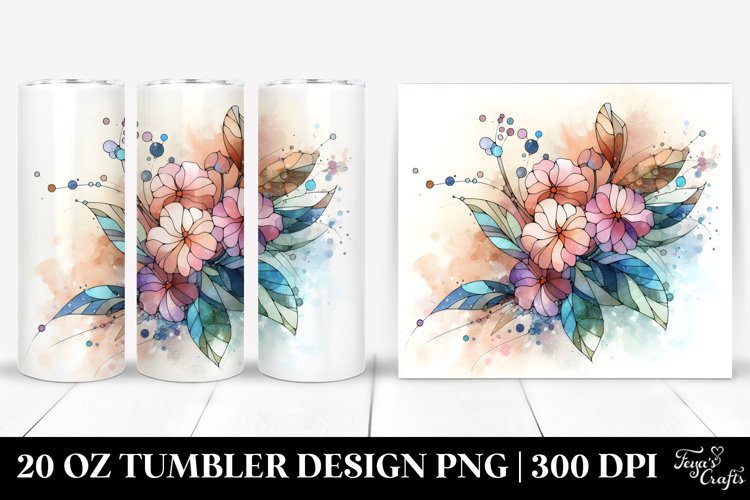 Abstract Wooden Stained Impatiens, Transparent 20 Oz