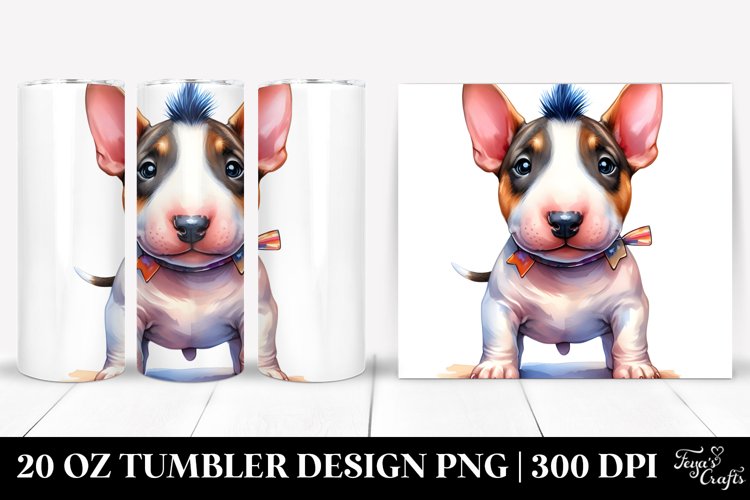 Enthusiastic Bull Terrier with Vibrant Colors PNG example image 1