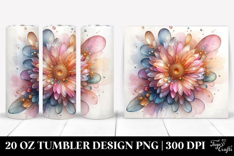 Shiny Gerbera with Golden Insertions, High-Res 20 Oz Tumbler example image 1