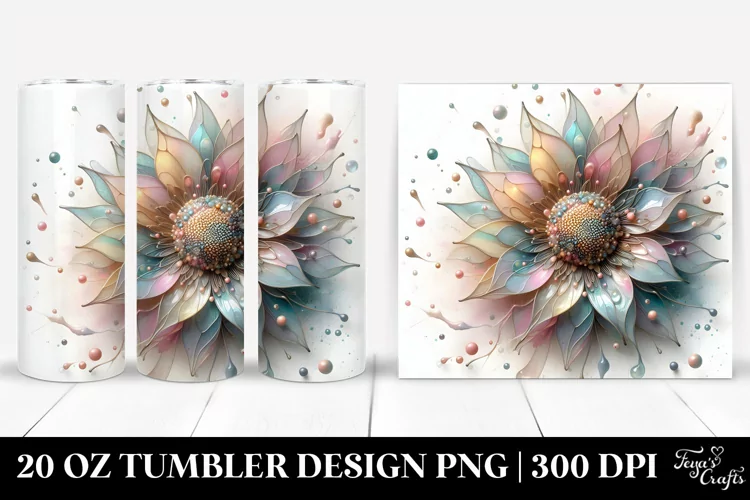 Shiny Chrysanthemum with Finish, 20 Oz Tumbler