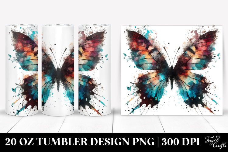 Colorful Butterfly Silhouettes 20 Oz Tumbler