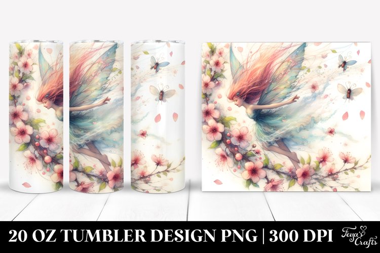 Watercolor Pastel Fairy Tumbling Spring Petal 20 oz Tumbler