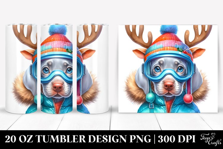 Enthusiastic Baby Weimaraner with Christmas Decor example image 1