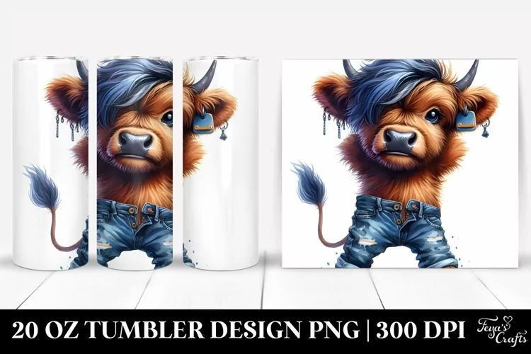 Baby Highlandcow with Cool Haircut | 20 oz Tumbler
