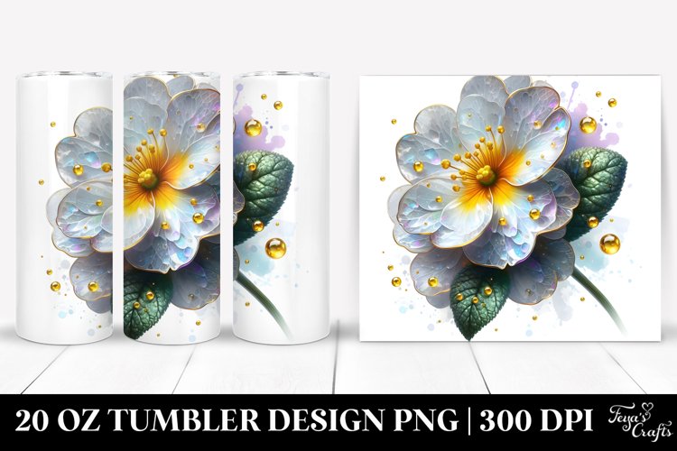 20 Oz Tumbler Sublimation | Glossy Primrose with Golden