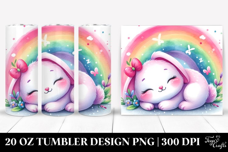 Vibrant Cute Baby Rabbit | 20 Oz Tumbler example image 1