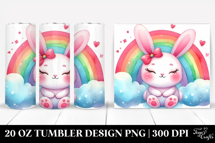 Vibrant Cute Baby Rabbit | 20 Oz Tumbler