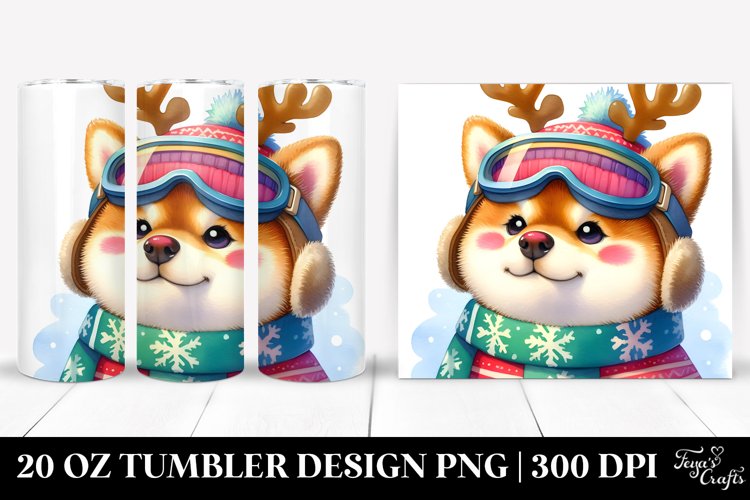 Enthusiastic Baby Shiba Inu with Christmas Decor example image 1