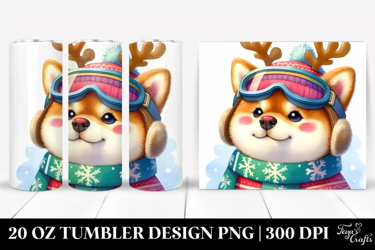 Enthusiastic Baby Shiba Inu with Christmas Decor