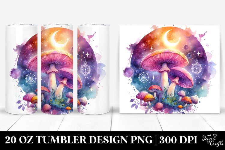 Vibrant Celestial Mushroom Clipart 20 Oz Tumbler