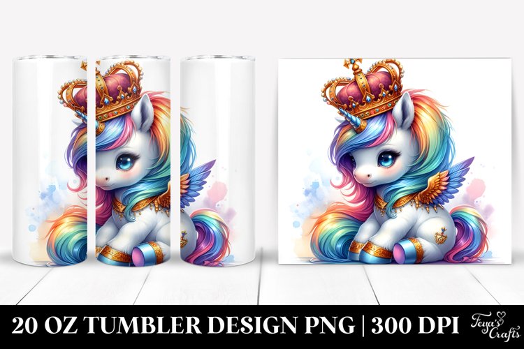 Colorful Baby Unicorn. 20 Oz Tumbler Design