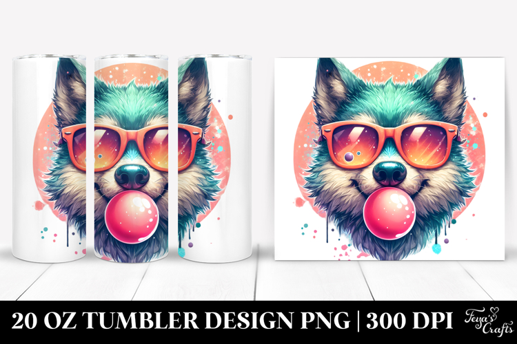 Happy Werewolf with Bubble Gum 20 Oz Tumbler example image 1