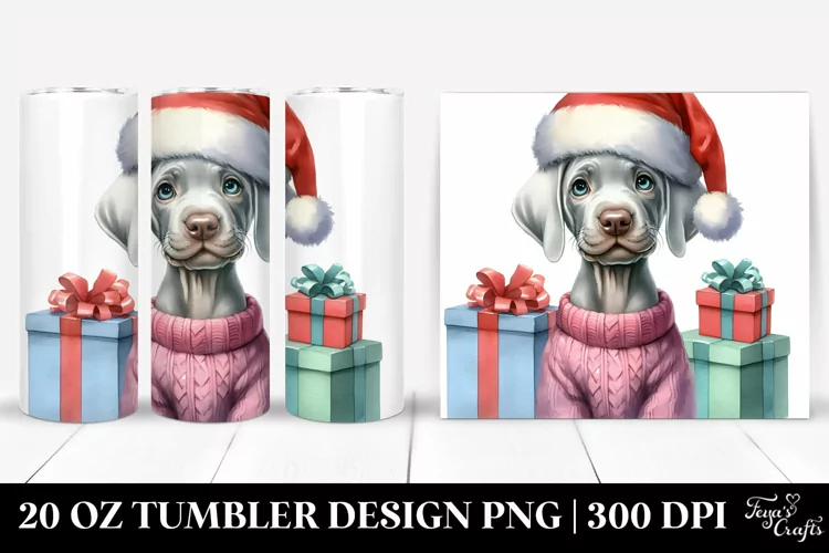 Expressive Weimaraner with Cool Haircut Sublimation PNG