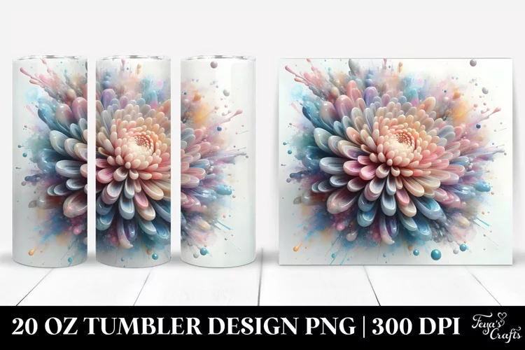 Shiny Chrysanthemum 20 Oz Tumbler