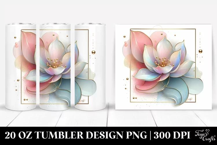 Shiny Tulip with Golden Insertions, 20 Oz Tumbler