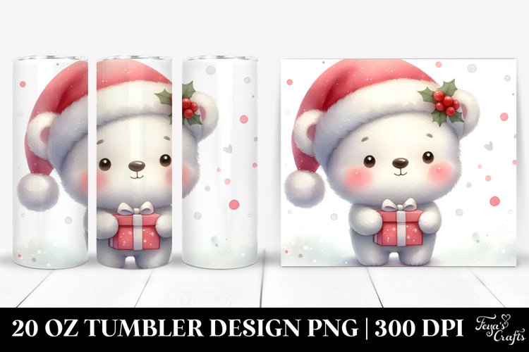 Expressive Polar Bear with Crazy Haircut Sublimation PNG example image 1