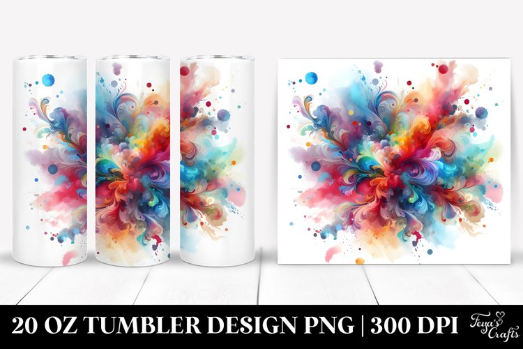 Colorful Watercolor Splash | 20 Oz Tumbler