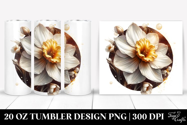 Glossy Shiny Round Narcissus | 20 Oz Tumbler