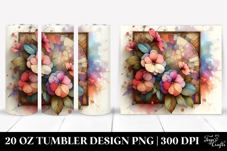 Wooden Impatiens Stained 20 Oz Tumbler example image 1