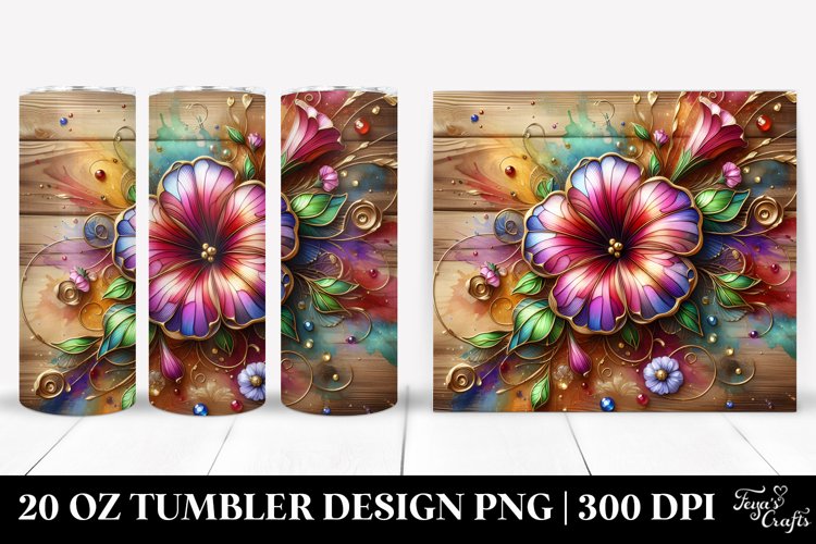 Petunia Watercolor | 20 Oz Tumbler example image 1