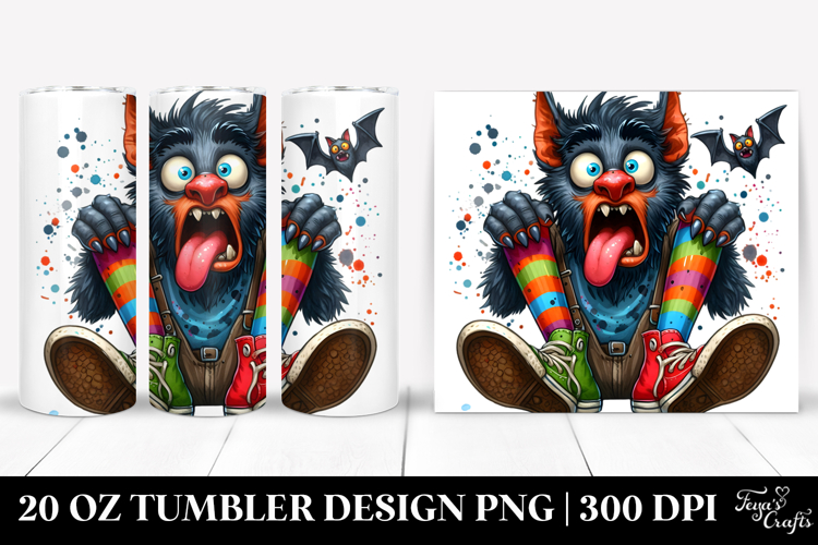 Goofy Werewolf with Mismatched Shoes 20 Oz Tumbler example image 1