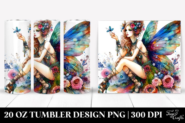 Vibrant Fairy Sitting Dressed | 20 oz Tumbler