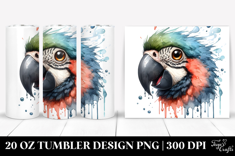 Cute Parrot Portrait, 20 Oz Tumbler