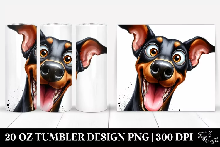 Crazy Watercolor Doberman Pinscher | 20 Oz Tumbler