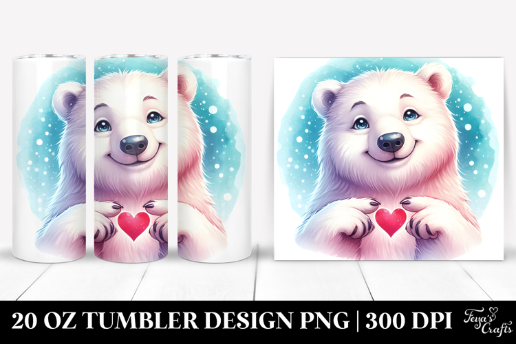 Cute Polar Bear Portrait, 20 Oz Tumbler