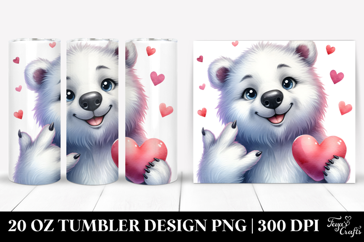 Cute Polar Bear Portrait, 20 Oz Tumbler