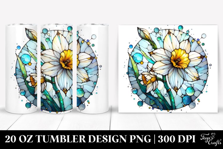 Round Watercolor Splash Floral Tumbler example image 1
