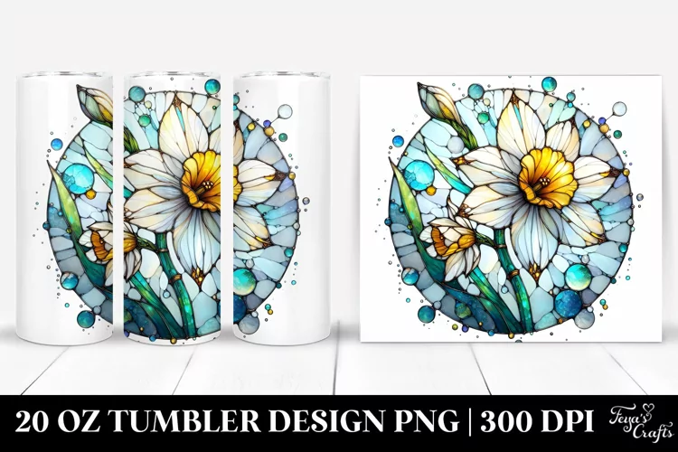 Round Watercolor Splash Floral Tumbler