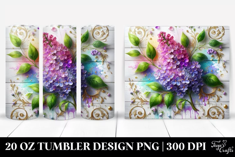 Colorful Lilac with Floral Swirls | 20 oz Tumbler