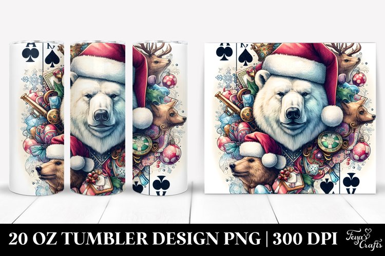 Polar Bear with Santa Hat Clipart