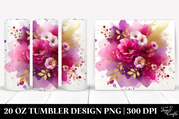 Colorful Golden Foil Watercolor Splash | 20 Oz Tumbler